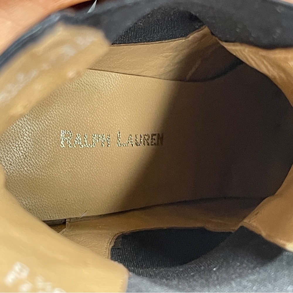 Always Chic!  Vintage Ralph Lauren Black Chelsea Leather Ankle Boots 3" Heel 9.5 - Picture 14 of 14